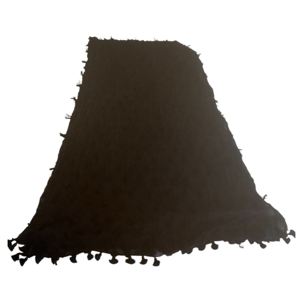 Banana republic black Pom Pom trim scarf textured